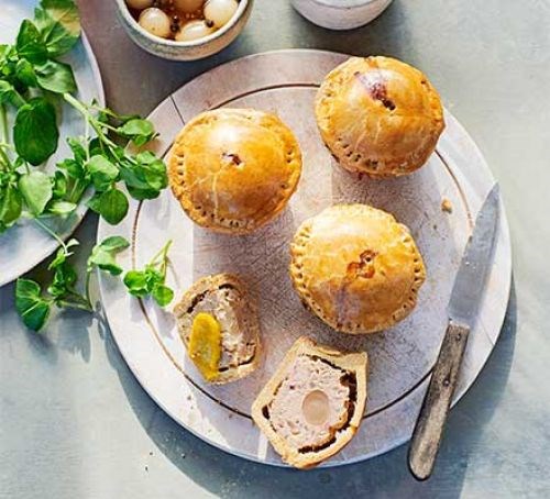 Pickled onion pork pies