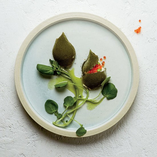 Pickled onions with trout roe and verbena