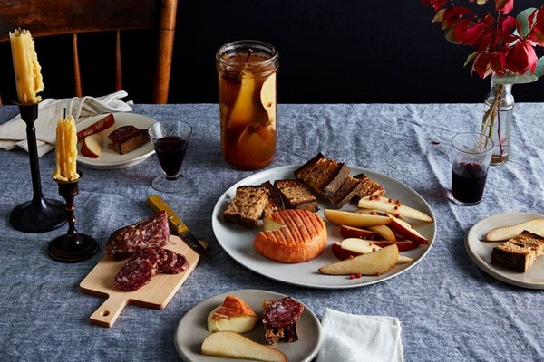 Pickled pear spears with star anise