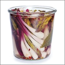Pickled ramps and asparagus