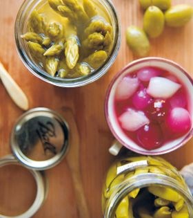 Pickled Romano beans with Indian spices