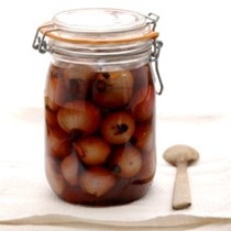 Pickled shallots in sherry vinegar