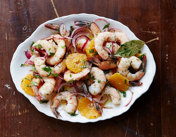 Pickled shrimp with satsuma