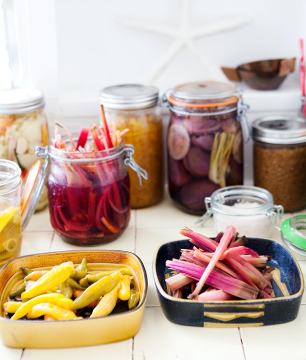 Pickled Swiss chard stems