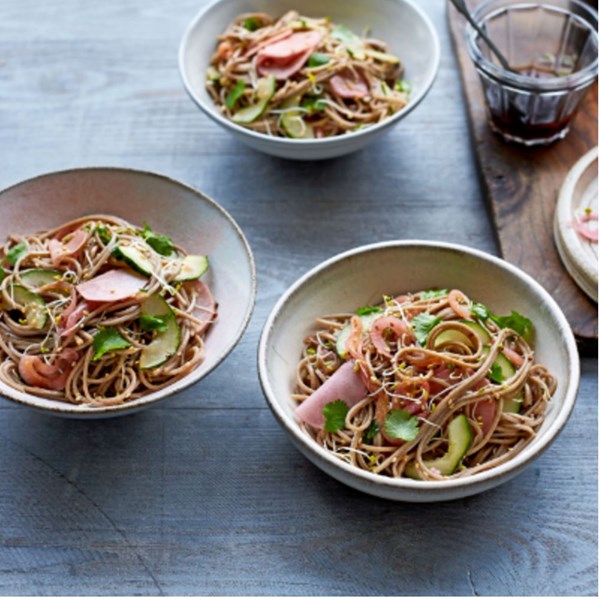 Pickled turnip and soba noodle salad