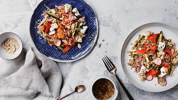 Pickled vegetable salad with buckwheat