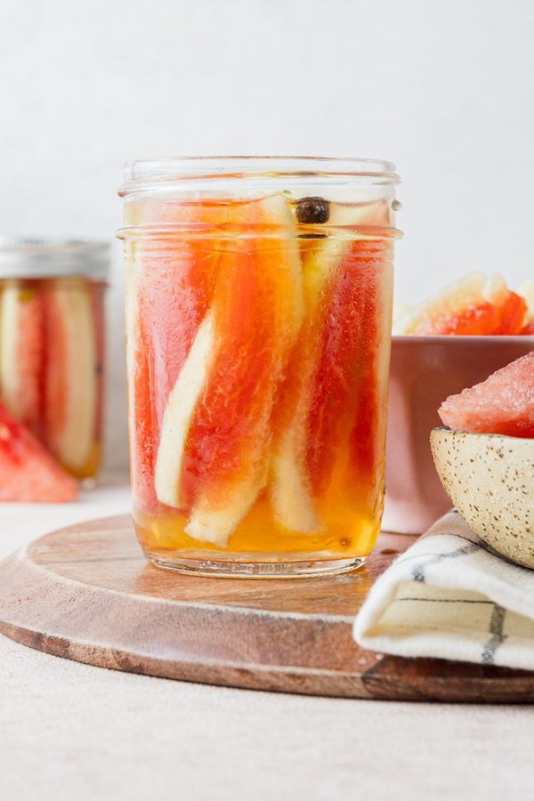Pickled watermelon rinds 