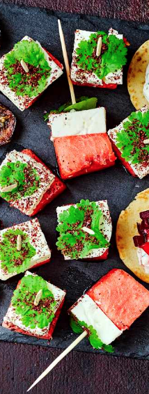 Pickled watermelon with feta
