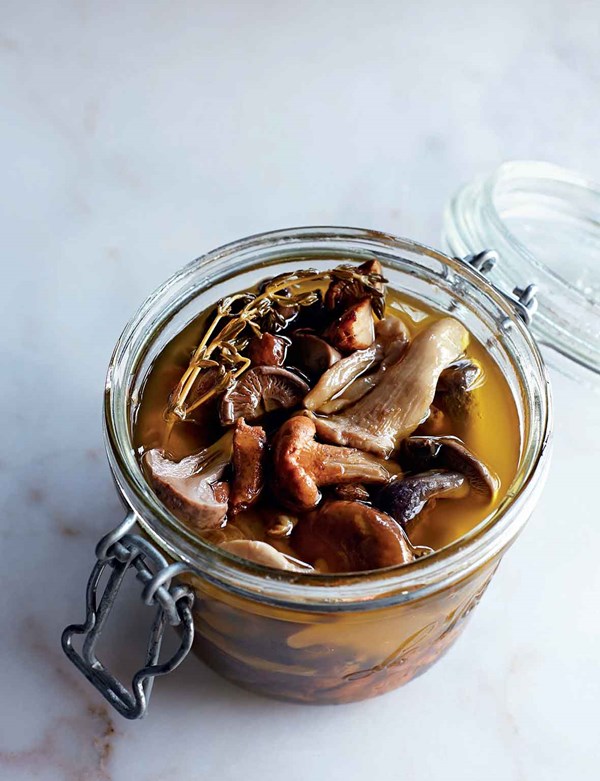 Pickled wild mushrooms