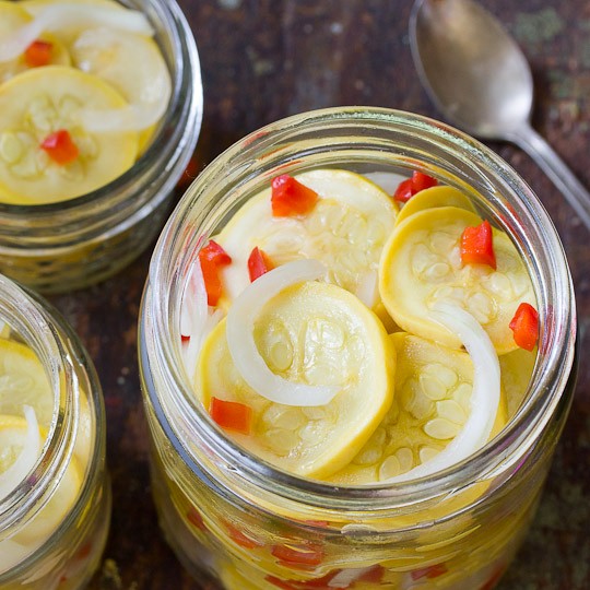 Pickled yellow squash