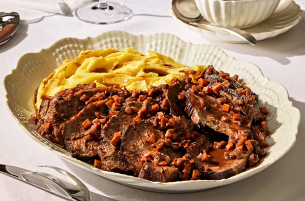 Piedmont braised beef (Stracotto di fassona Piemontese)