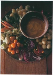 Piedmontese hot oil, garlic and anchovy dip (Bagna caoda)