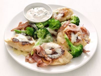 Pierogi with ham and broccoli