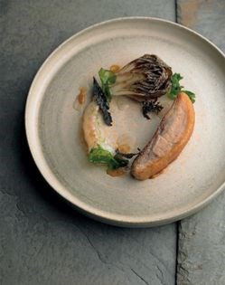 Pig jowl, raw bug, radicchio heart