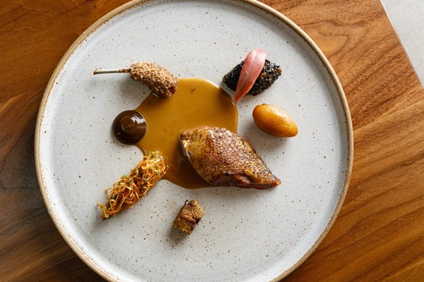 Pigeon, Jerusalem artichoke, smoked shallot