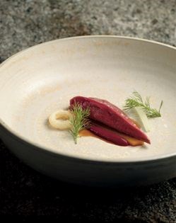 Pigeon, licorice, bitter onion, celery