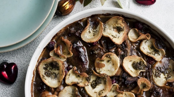 Pigeon, parsnip and porcini pie