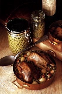 Pigeons with green peas (Pigeonneaux aux petits pois)