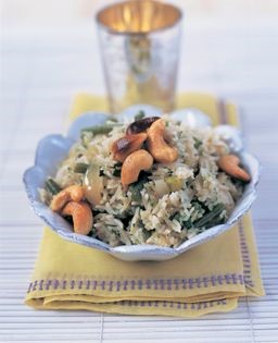 Pilau rice with coconut and coriander pesto