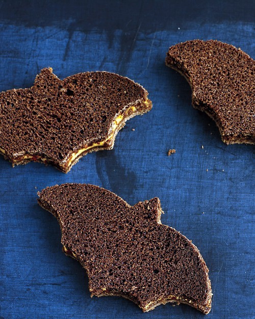 Pimento-cheese and pumpernickel sandwiches
