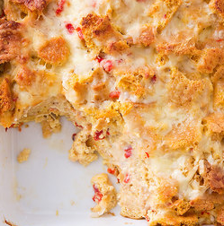 Pimento-cheese featherbed eggs