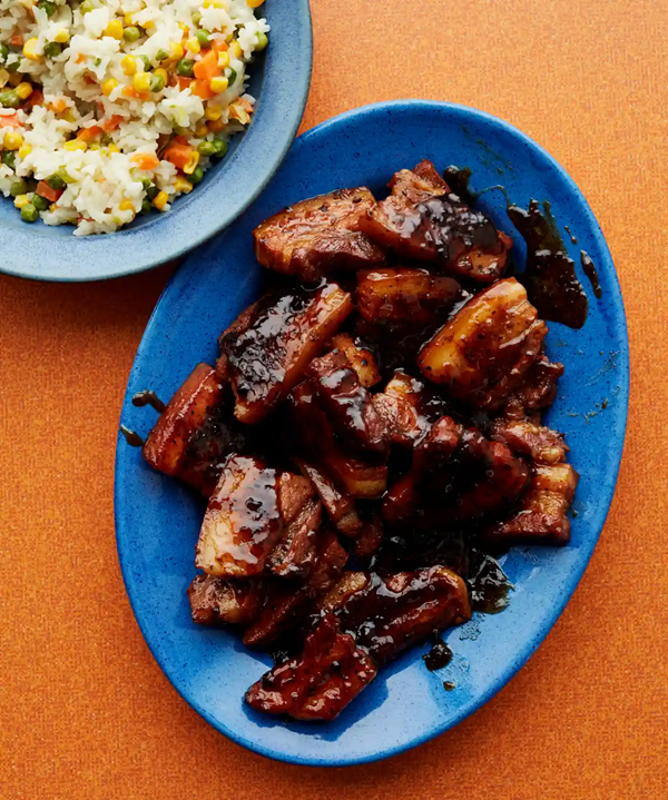 Pimento pork belly with vegetable rice
