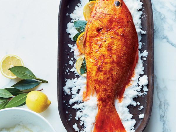 Pimentón-roasted red snapper with herb salad [Justin Chapple]