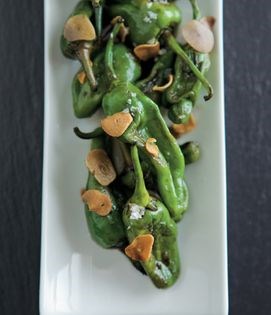 Pimentos de Padrón with sherry vinegar and garlic