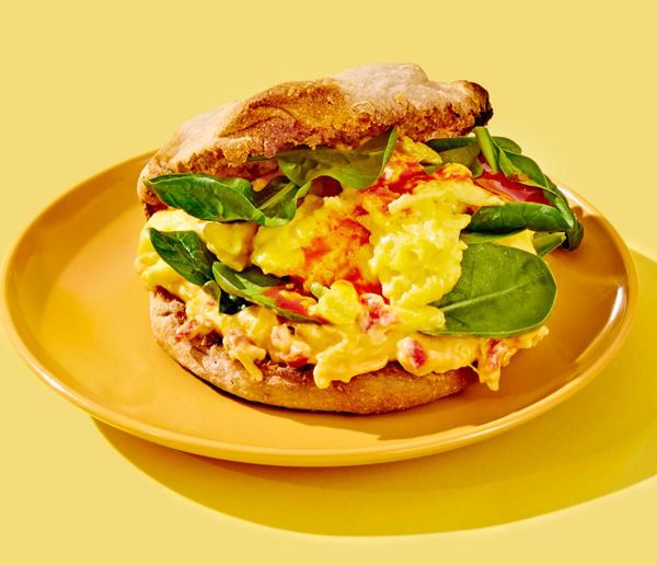Pimiento cheese & egg sandwich