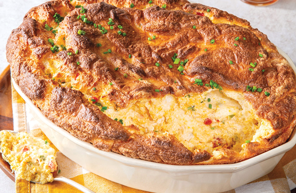 Pimiento cornmeal soufflé 