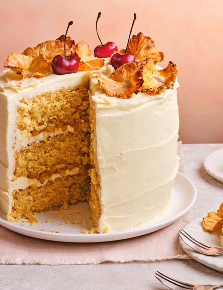 Piña colada layer cake
