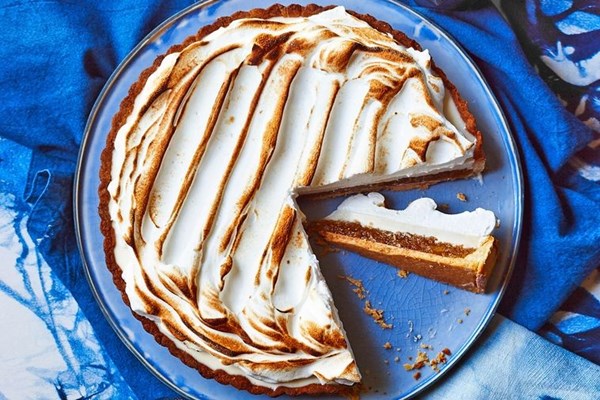 Pina colada meringue tart