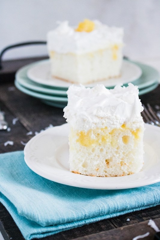 Pina colada poke cake