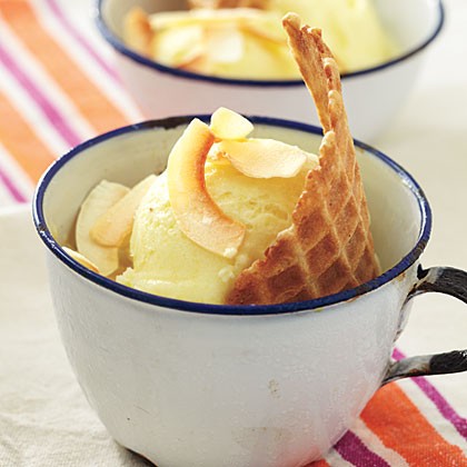 Piña colada sorbet