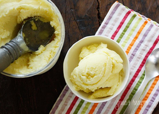 Piña colada sorbet