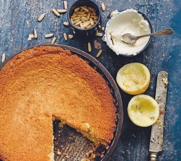 Pine nut, almond, lemon and ricotta cake