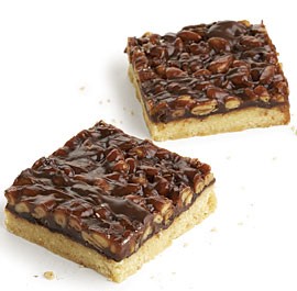 Pine nut and chocolate caramel bars