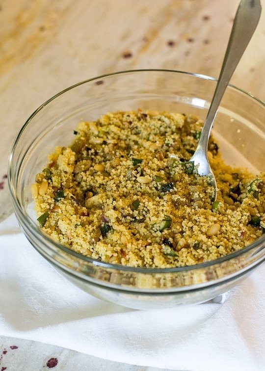 Pine nut and scallion couscous
