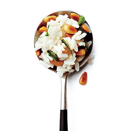 Pine nut, butter, and parsley rice