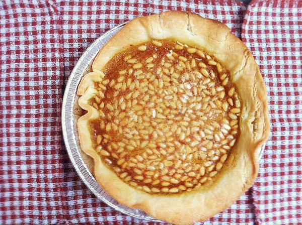 Pine nut honey anise pie