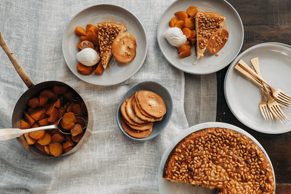 Pine nut olive oil cake