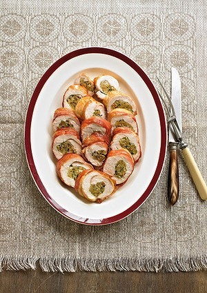 Pine nut, Parmesan and parsley stuffed chicken