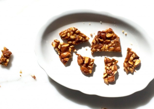 Pine nut, rosemary, and sea salt caramel brittle