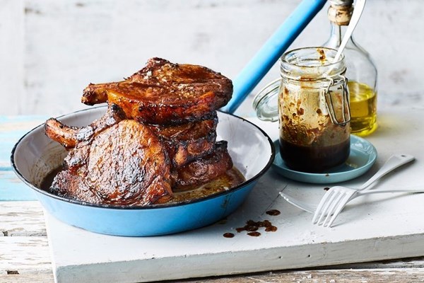 Pineapple & treacle pork chops