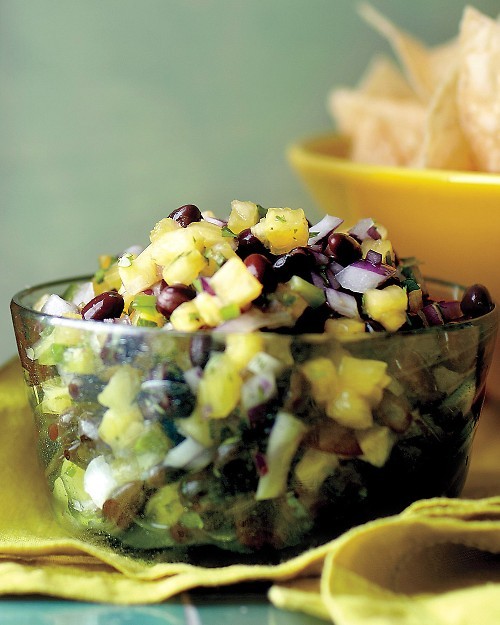 Pineapple and black bean salsa