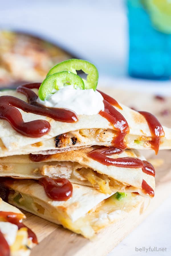 Pineapple and chicken quesadillas