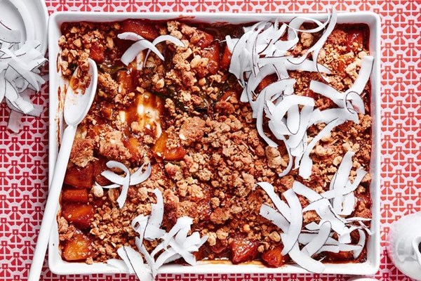 Pineapple and coconut crumble