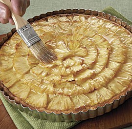 Pineapple and macadamia nut tart