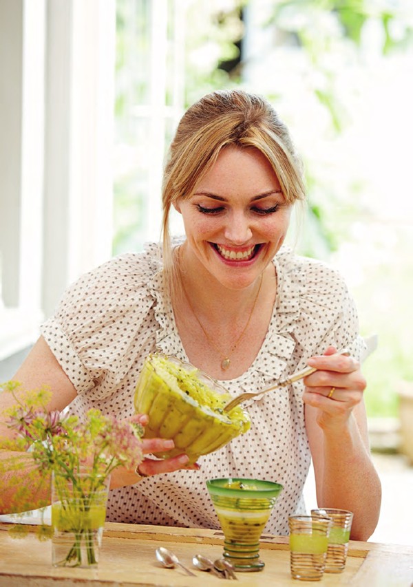 Pineapple and mint granita