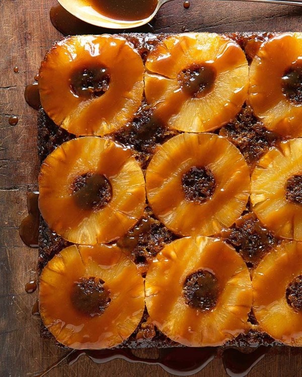 Pineapple and rum sticky toffee pudding